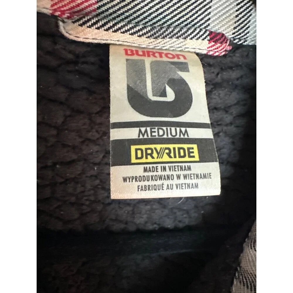 Burton Men’s M DRYRIDE Plaid Fleece Lined Shacket Jacket Outdoor Utility Hiking
